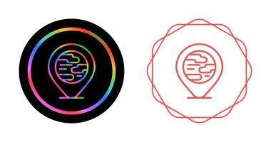 Dünya haritası işaretçisini yer küresi ve konum simgesi, vektör illüstrasyonu ile ayarla 