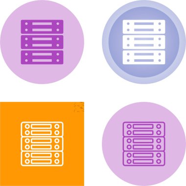 Sunucu simgeleri ayarlandı, vektör illüstrasyonu