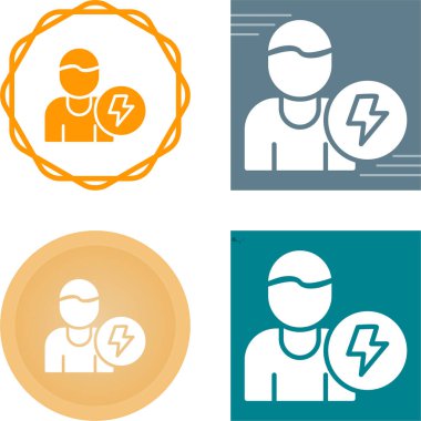 Yenilmez kişi simgeleri beyaz arkaplanda izole edildi 