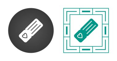 kalp simgesi ile bilet vektör illüstrasyonuName 