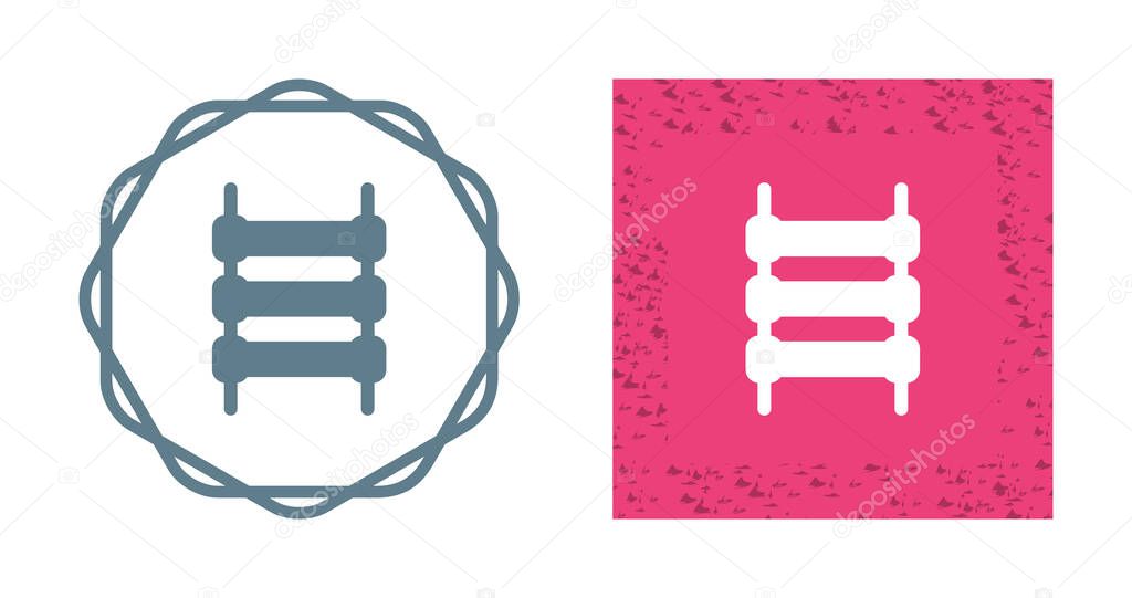 Set of track rails icons isolated on white background, vector illustration