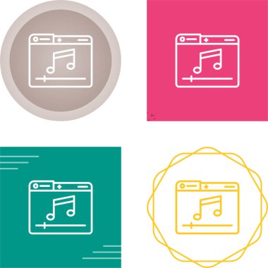 Beyaz arkaplan üzerinde nota simgeleri olan bilgisayar web sayfaları, vektör illüzyonu  