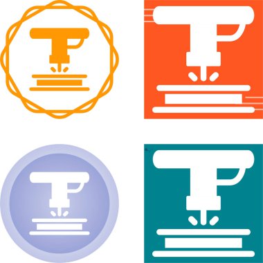 Makine simgeleri ayarlandı, vektör illüstrasyonu 