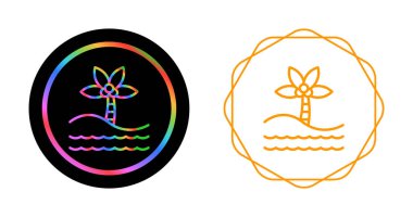 Beyaz arkaplanda izole edilmiş bir takım palmiye ağacı simgeleri. Posterler, afişler ve promosyon ürünleri için palmiye ağaçları dizaynı. Vektör illüstrasyonu 