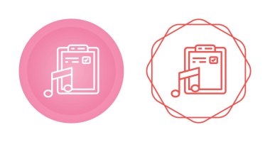 Pano ve müzik notaları simgelerinin minimalist vektör illüstrasyon kümesi 