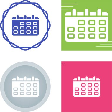 Takvim Simgeleri Beyaz Arkaplanda İzole Edildi