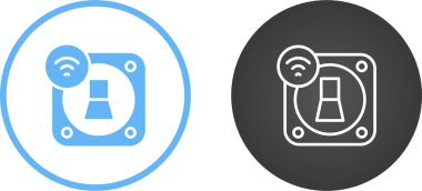 akıllı ışık düğmesi ikon vektör çizimi tasarımı