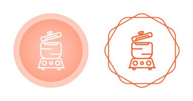 Soba ikonu vektör illüstrasyonunda pişirme tenceresi 