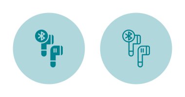 Taşınabilir kablosuz mini kulaklık seti, vektör illüstrasyonu