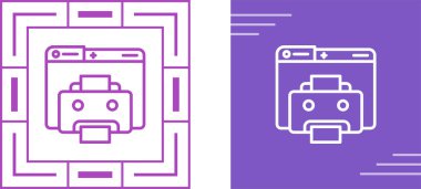 beyaz arkaplanda yazıcı simgeleri olan bilgisayar web sayfaları, vektör illüzyonu  