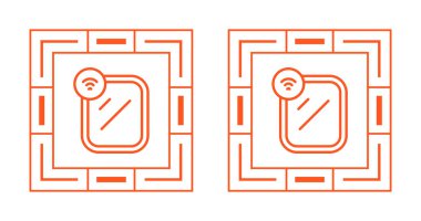 Beyaz arkaplanda izole edilmiş ana hatlı kapı simgesi. kapılar vektör illüstrasyonu.