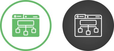 Beyaz arkaplanda sunucu ağ simgeleri olan bilgisayar dizinleri 