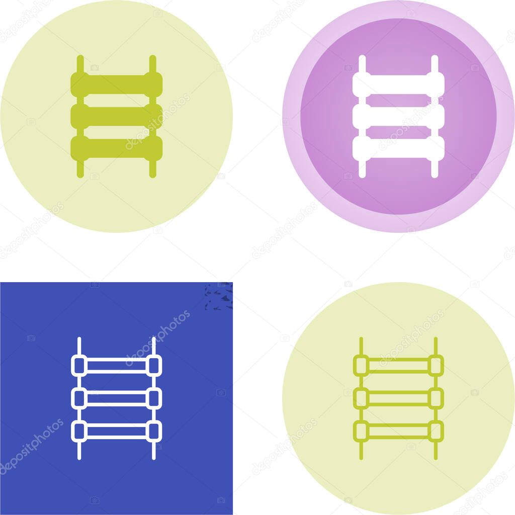 Set of track rails icons isolated on white background, vector illustration