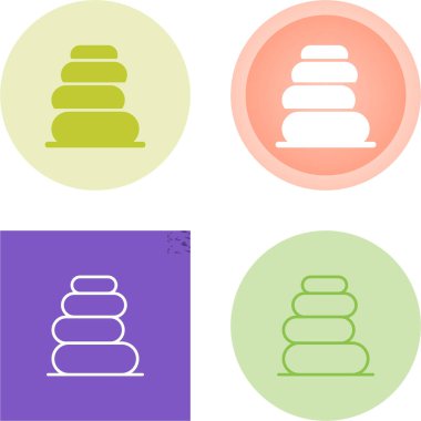 Oyuncakları istiflemenin temiz dijital simgeleri, mobil uygulamalar için ideal.