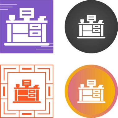 işyeri simgeleri ayarlandı, vektör illüstrasyonu