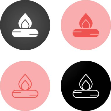 Mum simgeleri ayarlandı, vektör illüstrasyonu