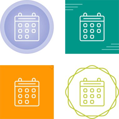 Takvim simgeleri ayarlandı, vektör illüstrasyonu 