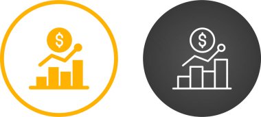 Çizgi çizelgesi büyüme simgeleri, vektör illüstrasyonu