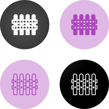 çit simgeleri ayarlandı, vektör illüstrasyonu