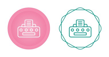 Çeşitli yazıcı simgeleri beyaz arkaplanda izole edildi