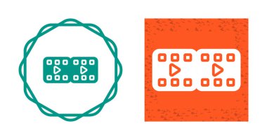 Beyaz arkaplanda izole edilmiş film şerit simgeleri, vektör illüstrasyonu 