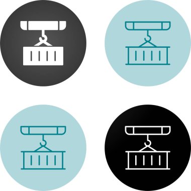 Konteyner hattı simgesi. Lojistik dağıtım ikonu koleksiyonundan ince tasarım. Bilgi grafikleri ve şablonlar için basit konteyner simgesi.