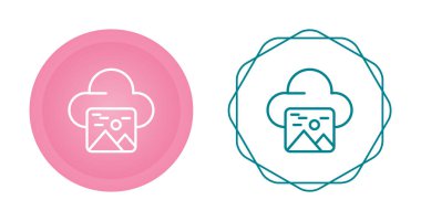 fotoğraf ve bulut ikonu vektör çizimi tasarımı