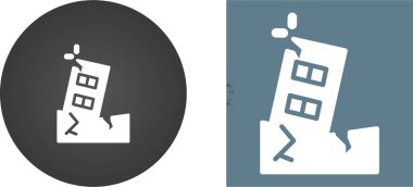 Şehir simgelerinde deprem, vektör illüstrasyonu basit tasarım