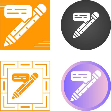 beyaz vektör illüstrasyonunda izole edilmiş not ve kalem simgesi