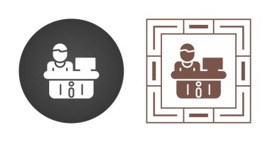 Grafik simgeleri. Dizüstü bilgisayarlı masalardaki iş adamlarının resimleri 