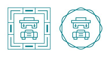 Creative Press Machine simgeleri seti, web tasarımı için vektör illüstrasyonu