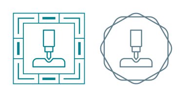 Web, mobil ve bilgi grafikleri için pnömatik çekiç hattı sondaj simgesi. Beyaz arkaplanda vektör simgesi izole edildi.