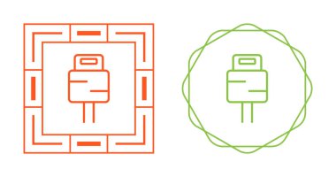 Şimşek kablosu simge vektörü. Şimşek kablo işareti. izole edilmiş çizgi simgesi siyah illüstrasyon