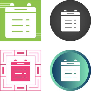 Satır takvimi simgesi beyaz arkaplanda izole edildi. Olay hatırlatma sembolü. Simgeleri renklendirin. Vektör