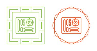 Beyaz arkaplanda bilgisayar ana kart simgeleri kümesi, vektör illüstrasyonu   