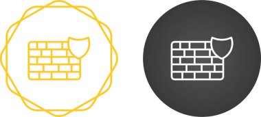 Beyaz arkaplanda izole edilmiş güvenlik duvarı koruma simgeleri seti, vektör illüstrasyonu           