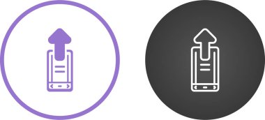 Beyaz arkaplanda akıllı telefonlar ve oklar kümesi, vektör illüstrasyonu  