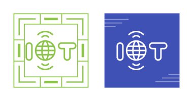 Şeylerin interneti Simgeler vektör illüstrasyonunu ayarladı 