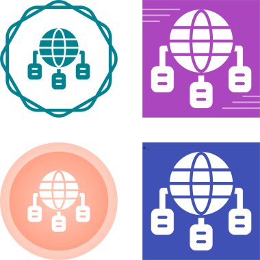 küresel veri web simgesi vektör illüstrasyonu