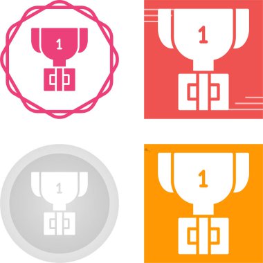 Moda Düz Biçimli Kupa Simgesi Beyazda İzole Edildi 