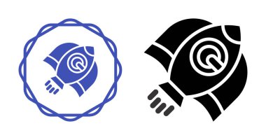 Roket ağ simgeleri, vektör illüstrasyonu