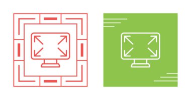 Tam ekran simgesi İnce çizgi vektör çizimi. Tam ekran işareti ve simgeye genişlet.