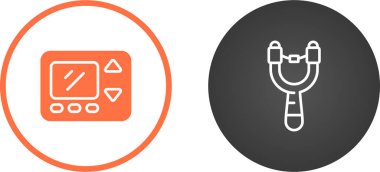 Beyaz arkaplan, vektör illüstrasyonunda izole edilmiş mikrodalga ve sapan simgeleri kümesi 