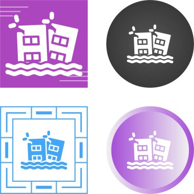 tufan simgeleri ayarlandı, vektör illüstrasyonu