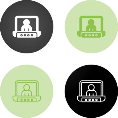 beyaz arkaplanda izole edilmiş insan simgelerine sahip dizüstü bilgisayarlar, vektör illüstrasyonu   