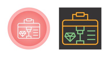 Elmas evrak çantası simgeleri seti, vektör illüstrasyonu, ödül ödülü