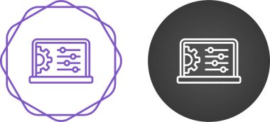 dizüstü bilgisayar ayarları web simgesi vektör çizimi