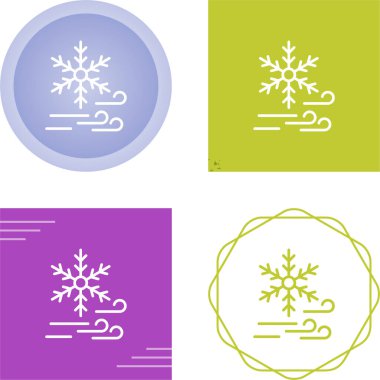 Kar taneleri seti ve rüzgar ikonları, vektör illüstrasyonu   