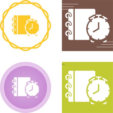 Alarm saati web simgesi çizimi içeren not defteri