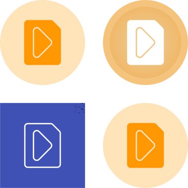 Renk arkaplanı ve vektör illüstrasyonu üzerinde izole edilmiş müzik çalar düğmeleri olan dosyalar 